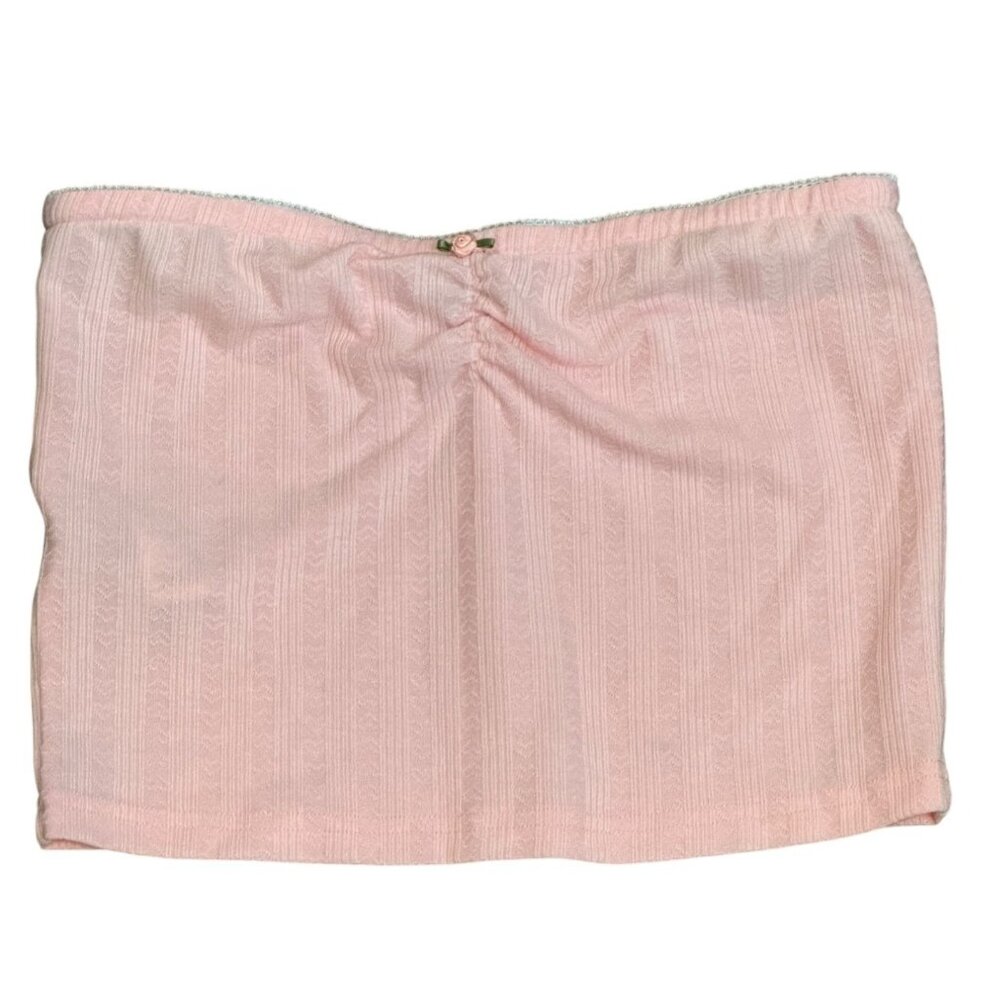 Edikted Pink Strapless Tube Top S Floral Detail